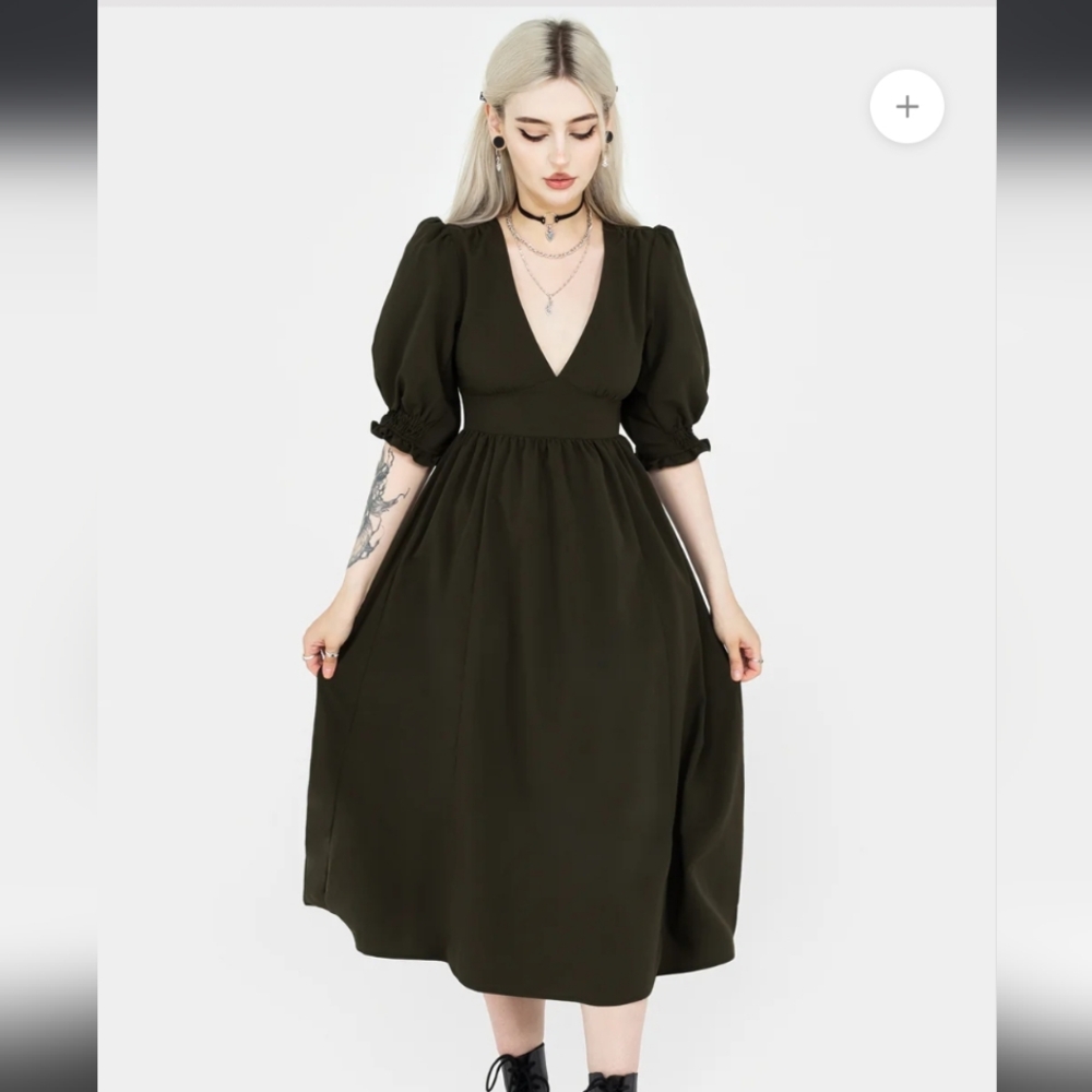 Divination Textured Midi Dress - Green